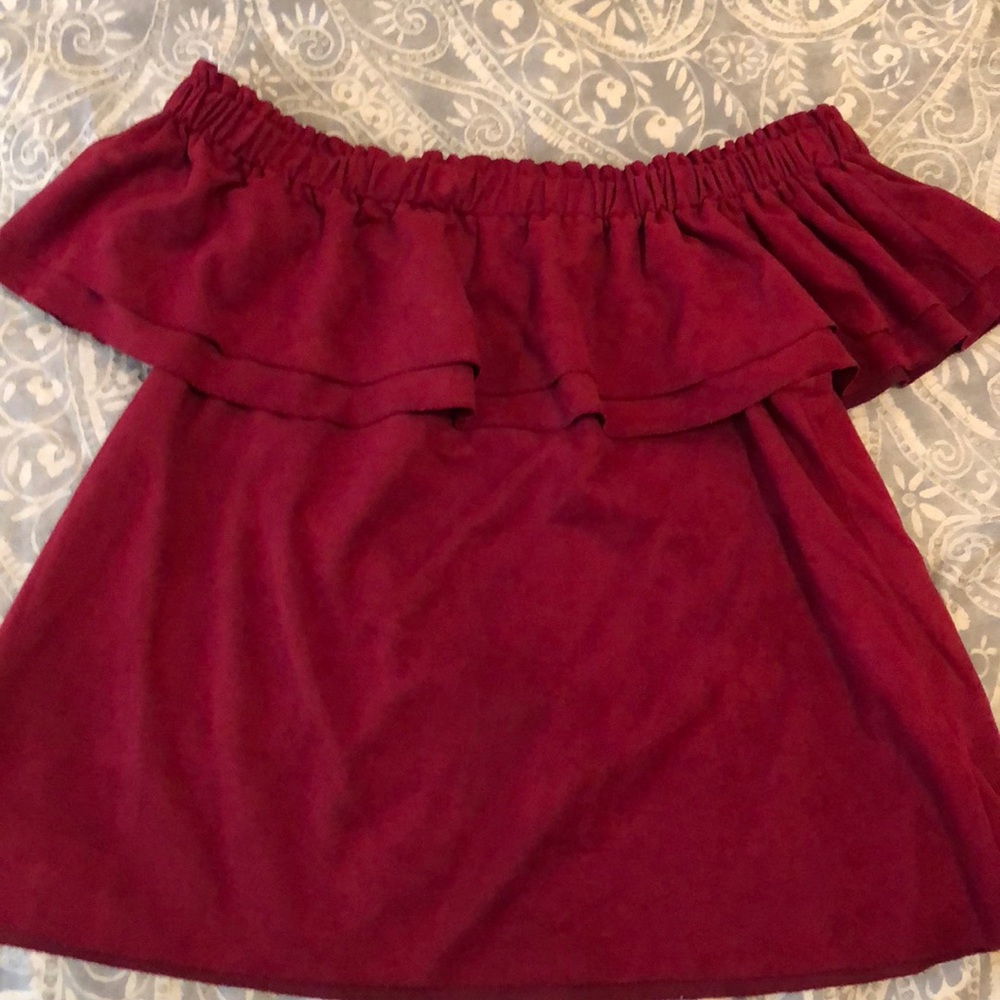 Young fabulous & broke suede off the shoulder top